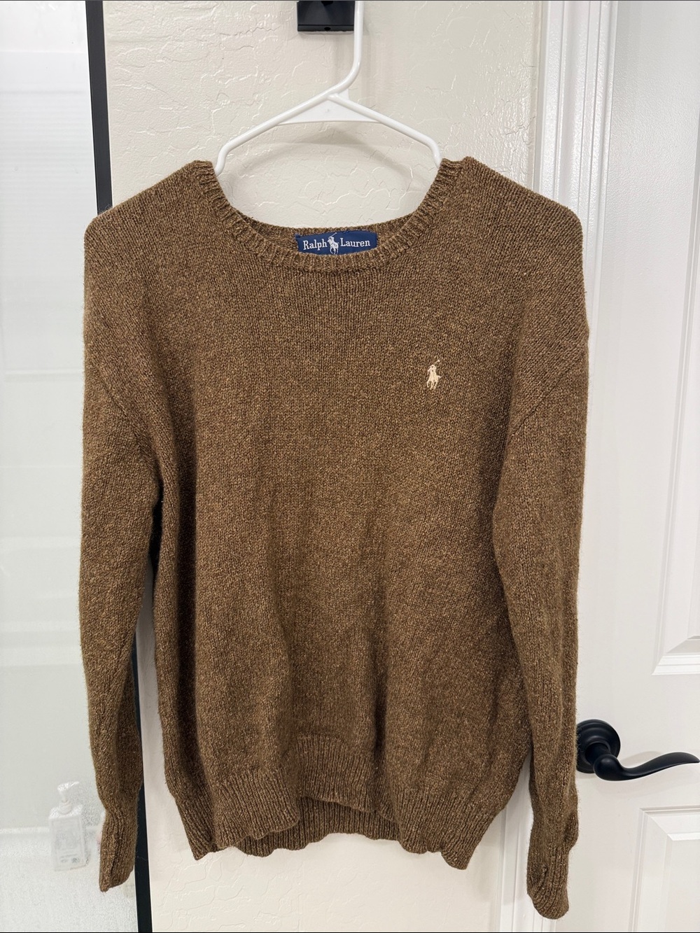 Vintage Ralph Lauren Heathered Brown Crewneck Sweater - Picture 1 of 3